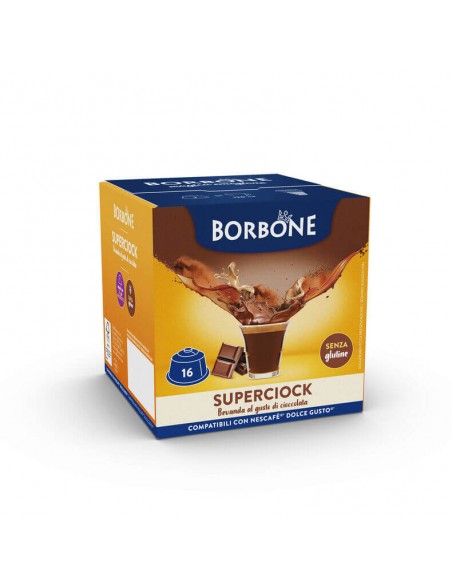 16 Capsule Borbone SUPERCIOK Per Bevanda Solubile Al Gusto Cioccolata