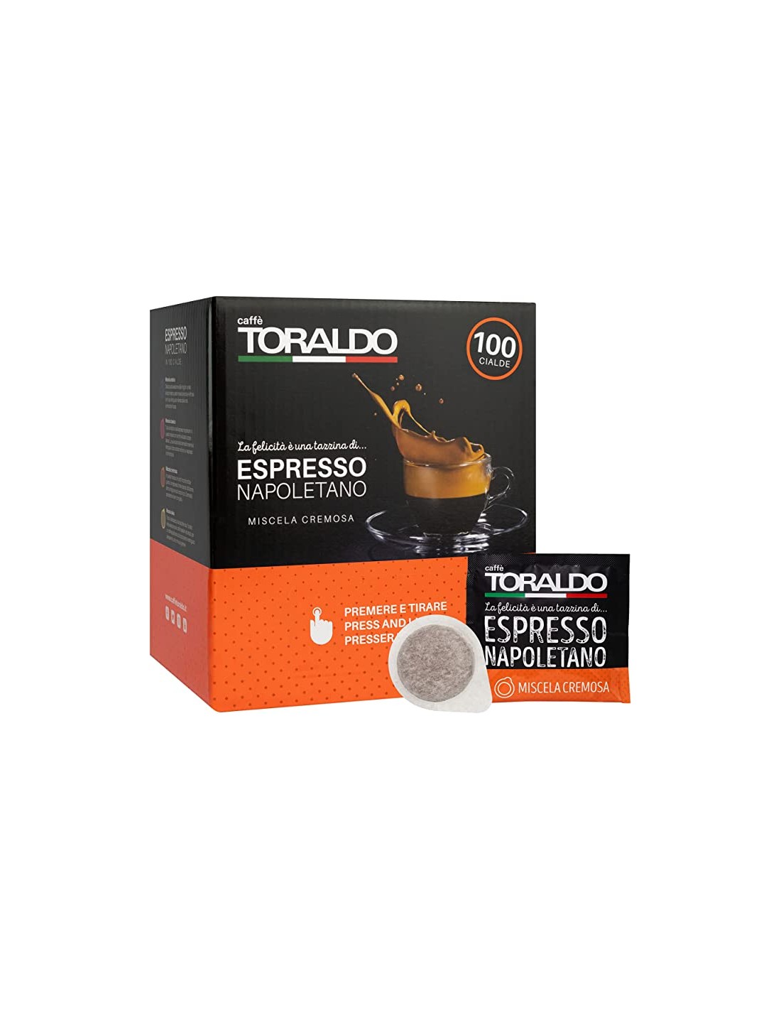 100 Cialde ESE 44mm Caffè Toraldo (MISCELA CREMOSA)